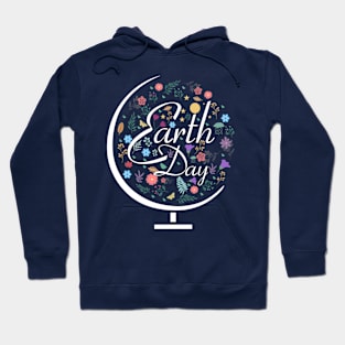 Earth day colorful floral  globe sketch Hoodie